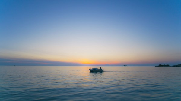 Boat Horizon Sunset Wallpaper