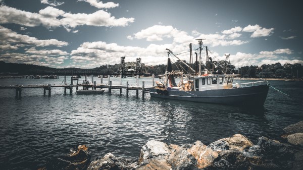 Boat Pier Sea Wallpaper