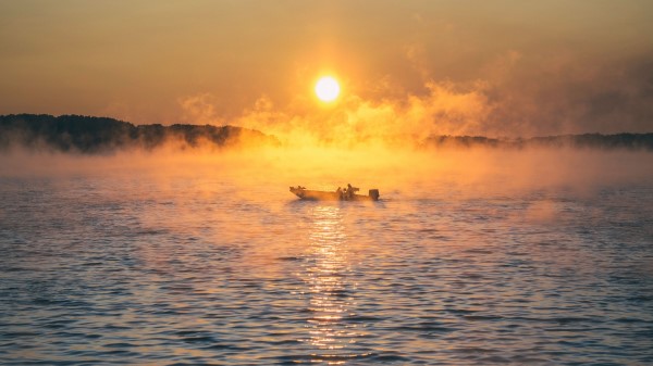 Boat Sea Fog Wallpaper