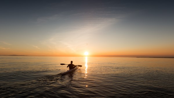 Boat Skyline Sunrise Man Sky Sea Wallpaper
