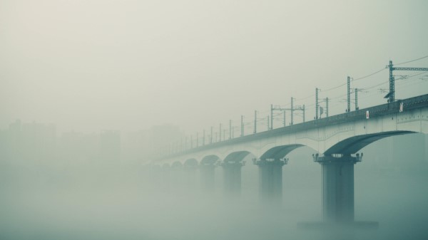 Bridge Fog Sky Wallpaper
