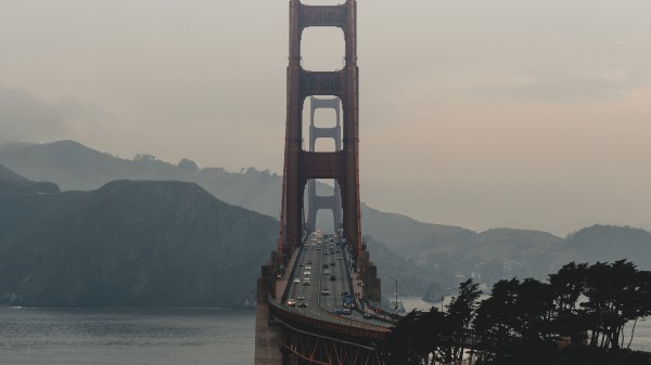 Bridge Mountains Fog Image Wallpaper
