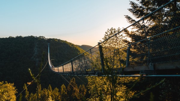 Bridge Rocks Trees Wallpaper