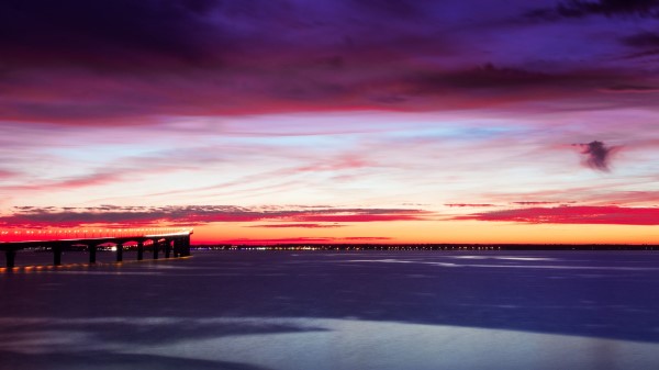 Bridge Sky Sunset Horizon Wallpaper