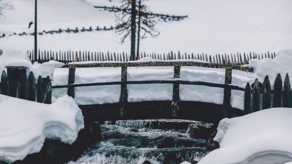Bridge Snow Winter Wallpaper