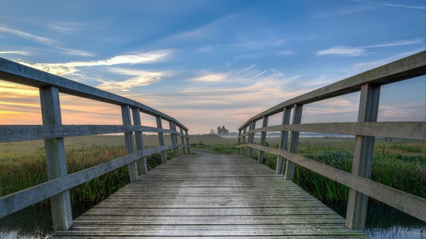 Bridge Wooden Distance Wallpaper