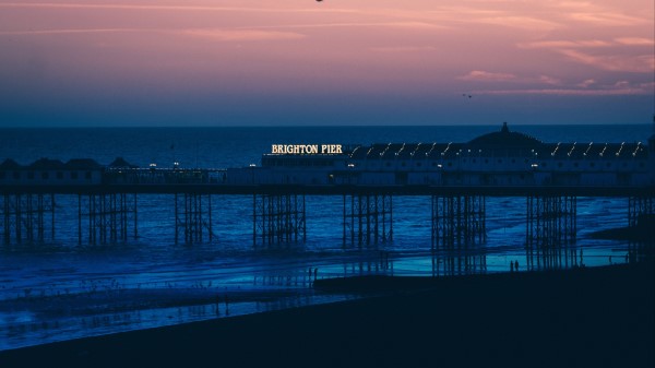 Brighton Pier Beach Sunset Sea Wallpaper