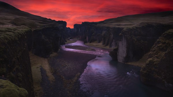 Canyon River Night Wallpaper