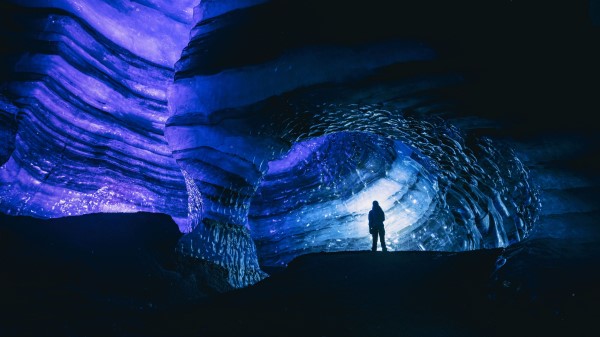 Cave Silhouette Ice Wallpaper