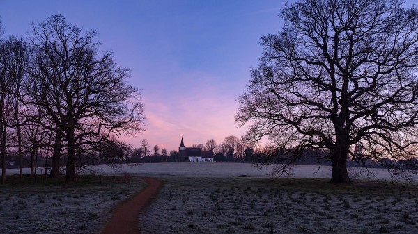 Church Sunset Trees Wallpaper