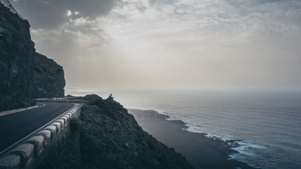 Cliff Coast Silhouette Wallpaper