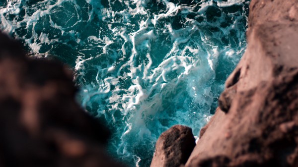 Cliff Sea Waves Wallpaper