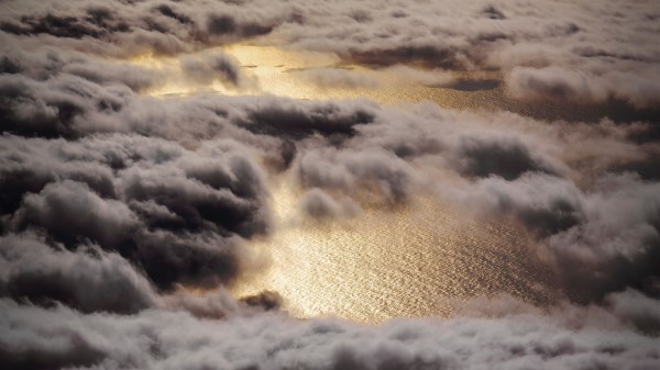 Clouds Sea Aerial View Wallpaper