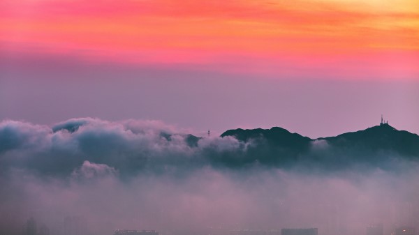 Clouds Sunrise Mountain Wallpaper