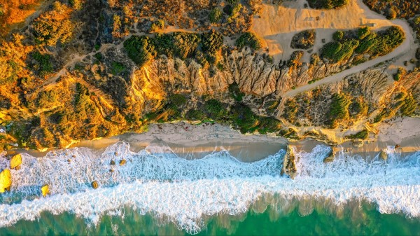Coast Ocean Aerial View Wallpaper