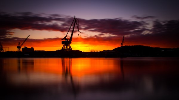 Construction Water Sunset Wallpaper
