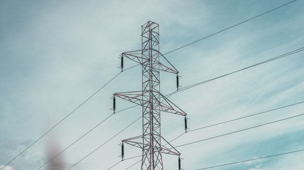 Construction Wires Grass Wallpaper
