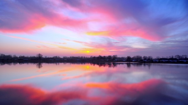 Cuxhaven Germany Lake Sunset Wallpaper