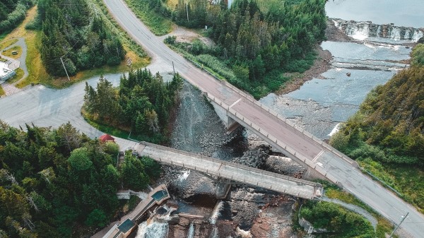 Dam Road Aerial View Wallpaper