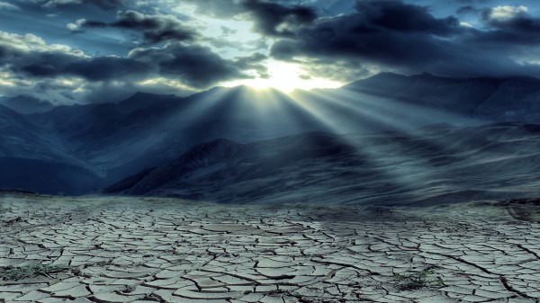 Drought Mountains Cloud Sun Rays Sc Wallpaper