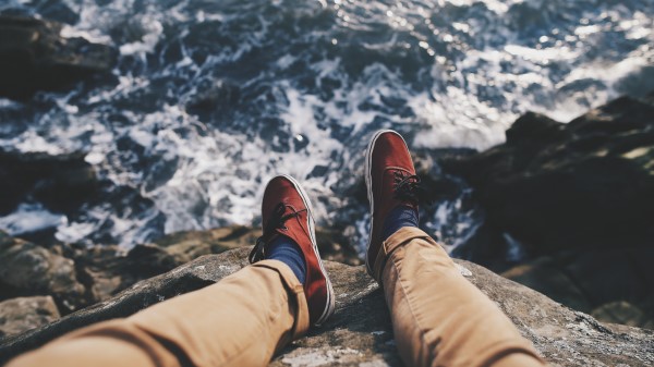 Feet Sea Waves Vacation Wallpaper