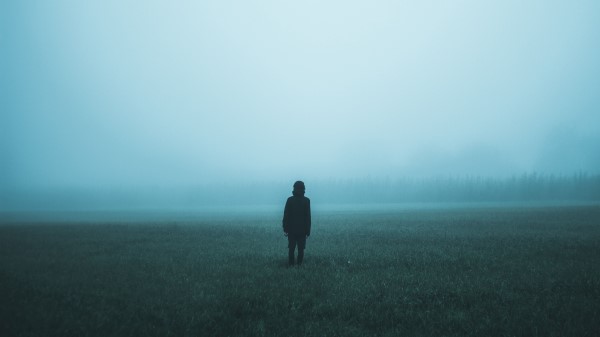 Field Fog Man Loneliness Wallpaper
