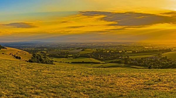 Field Grass Hills Wallpaper