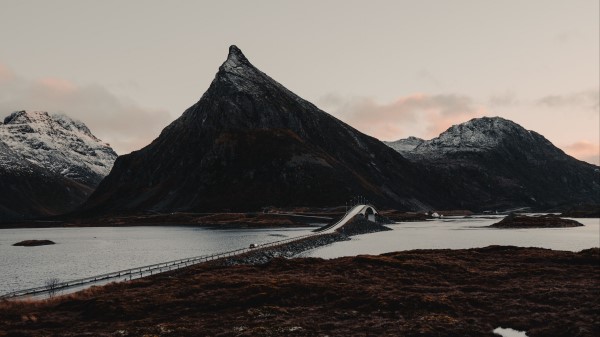 Fjord Mountains Bridge Wallpaper