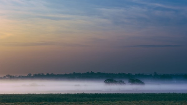 Fog Field Sunrise Wallpaper
