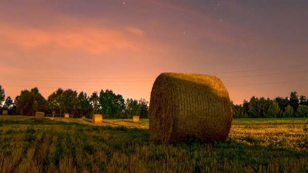 Hay Stack Field Wallpaper