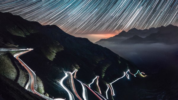 Highaltitude Road Night Light Wallpaper
