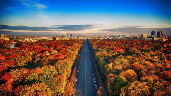 Highway Through Autumn Forest Wallpaper Wallpaper