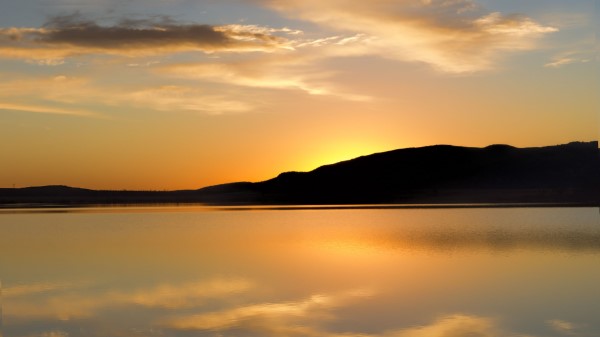 Hill Silhouette Sunset Wallpaper