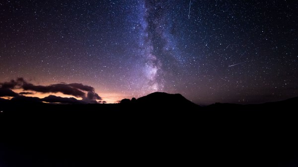 Hill Starry Sky Stars Wallpaper