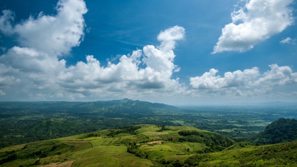 Hills Distance Grass Wallpaper