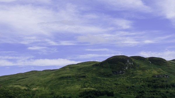 Hills Grass Sky Wallpaper