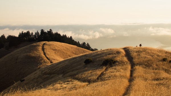 Hills Mountains Path Wallpaper