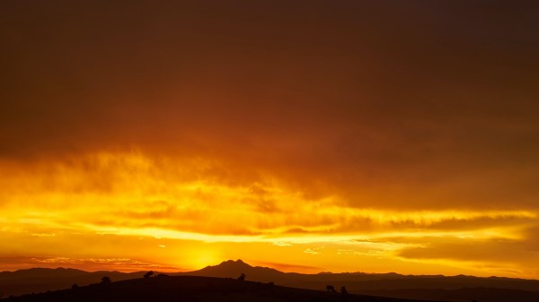 Hills Sunset Silhouette Wallpaper