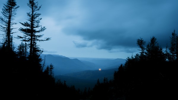 Hills Trees Sky Wallpaper