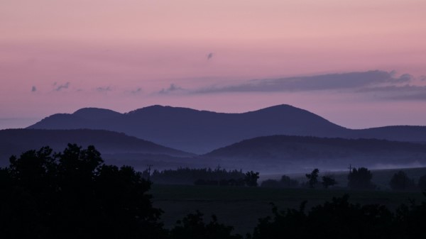 Hills Twilight Bushes Wallpaper