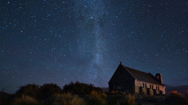 House Building Starry Sky Wallpaper