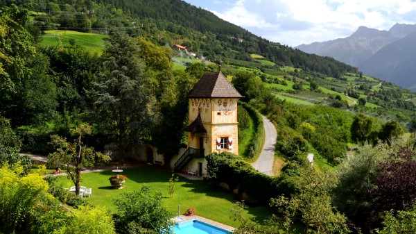 House Swimming Pool Mountain Top View Landscape Wallpaper