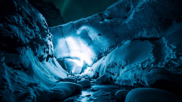 Ice Cave Night Ice Wallpaper