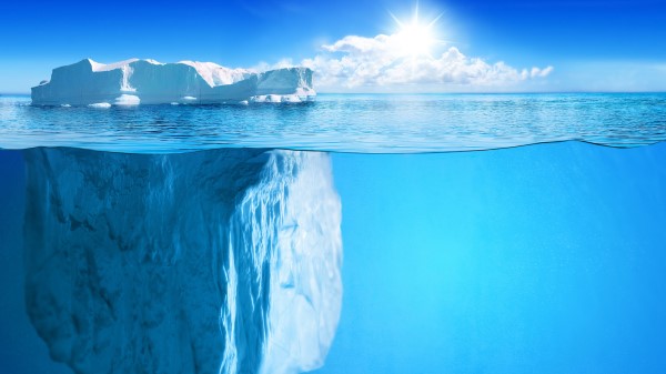 Iceberg Horizon Under Water Wallpaper