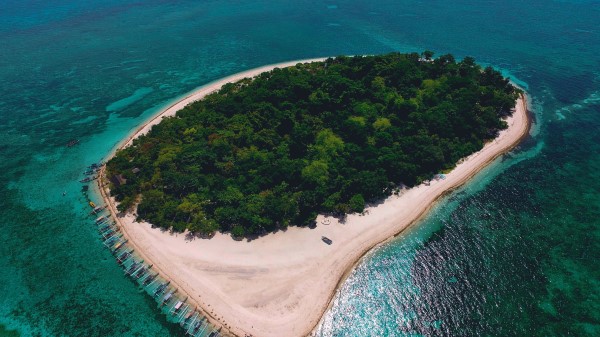 Island Ocean Aerial View Image Wallpaper
