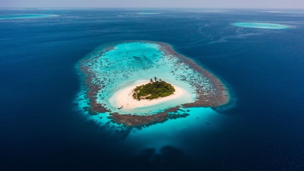 Island Ocean Aerial View Picture Wallpaper