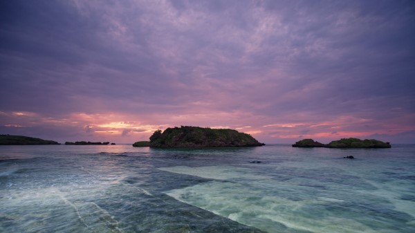 Island Sea Sunset Wallpaper