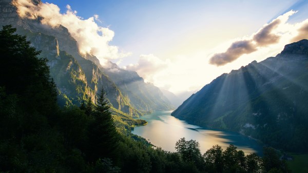 Klontalersee Lake In Switzerland To Wallpaper