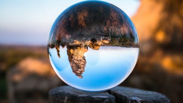 Koenigstein Bowl Glass Tree Stump Reflection Mountains Wallpaper