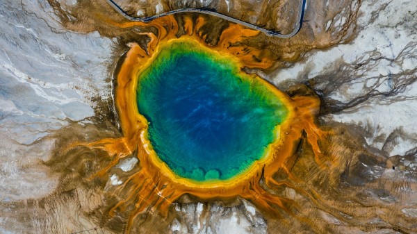 Lake Crater Relief Wallpaper